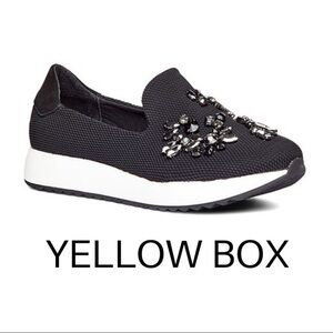 YELLOW BOX black Uliana slip on sparkle sneakers